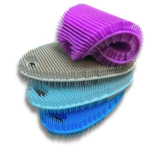 Food Grade Silicone Dish Scrubber - Bpa-Free Kitchen Scrubbers for Dishes and Housecleaning (4-Pack Ovals)