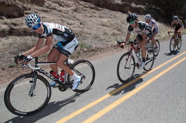 Taylor Wiles (Exergy) working on the front of the break.