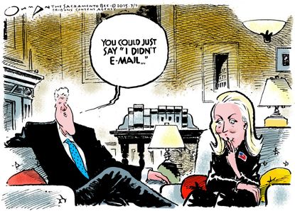 
Political cartoon Hillary Clinton email