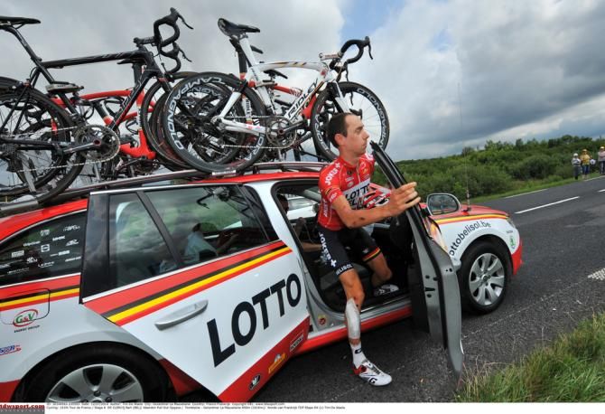 Bart De Clercq in his Lotto-Belisol team car