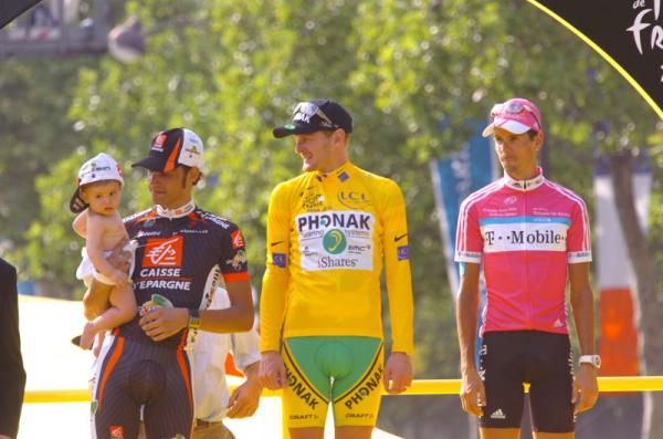 The 2006 Tour de France podium