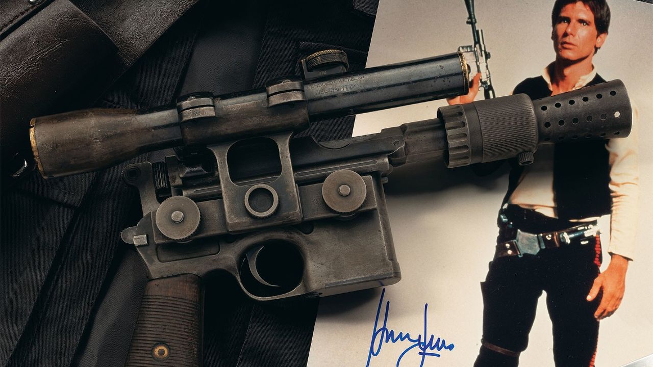 The blaster carried by Han Solo in Star Wars: A New Hope 