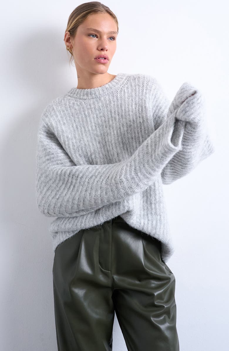 Balloon Sleeve Crewneck Sweater