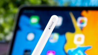 Apple Pencil 2 close-up showing logo