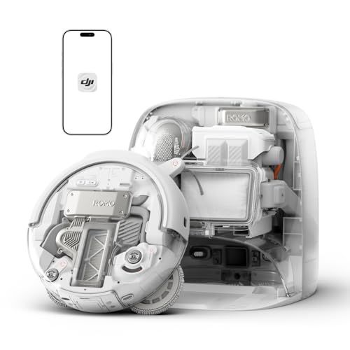 DJI Romo P Robot Vacuum Cleaner and Mop With Transparent Design, 25,000 Pa Suction.