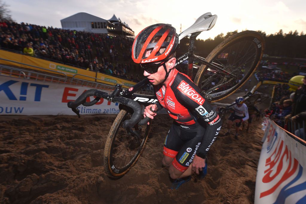 ZONHOVEN BELGIUM DECEMBER 08 Eli Iserbyt of Belgium and MarluxBingoal during the 24th Superprestige Zonhoven 2019 superprestige zonhoven TelenetSuperprestige on December 08 2019 in Zonhoven Belgium Photo by Luc ClaessenGetty Images