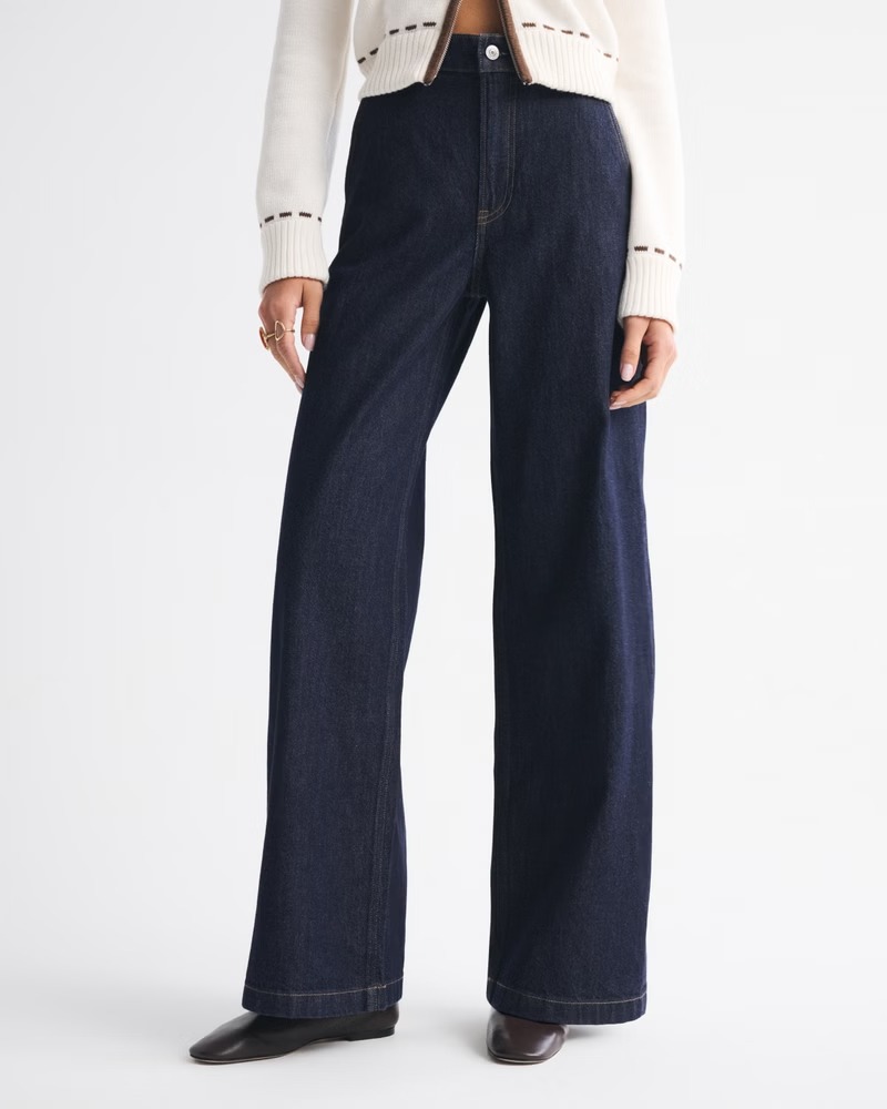 Abercrombie &amp;amp; Fitch , High Rise Wide Leg Trouser Jean