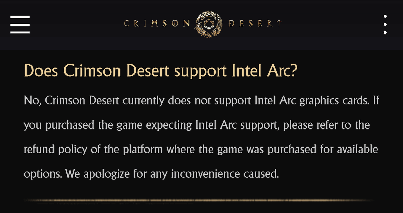 A screenshot of the Crimson Desert FAQ.