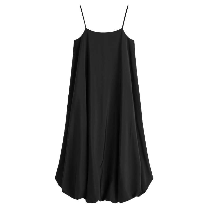 Black bubble hem midi dress, COS