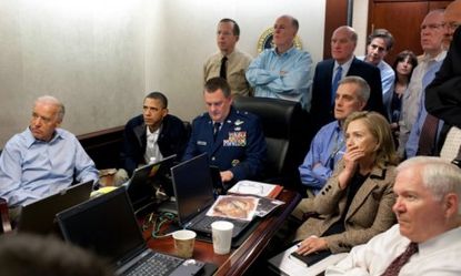 Secretary of State Hillary Clinton attributes her emotional look (captured as she watched the Osama bin Laden mission Sunday) to springtime allergies. 