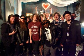 Skindred meeting the ACM students (Ace on far right)