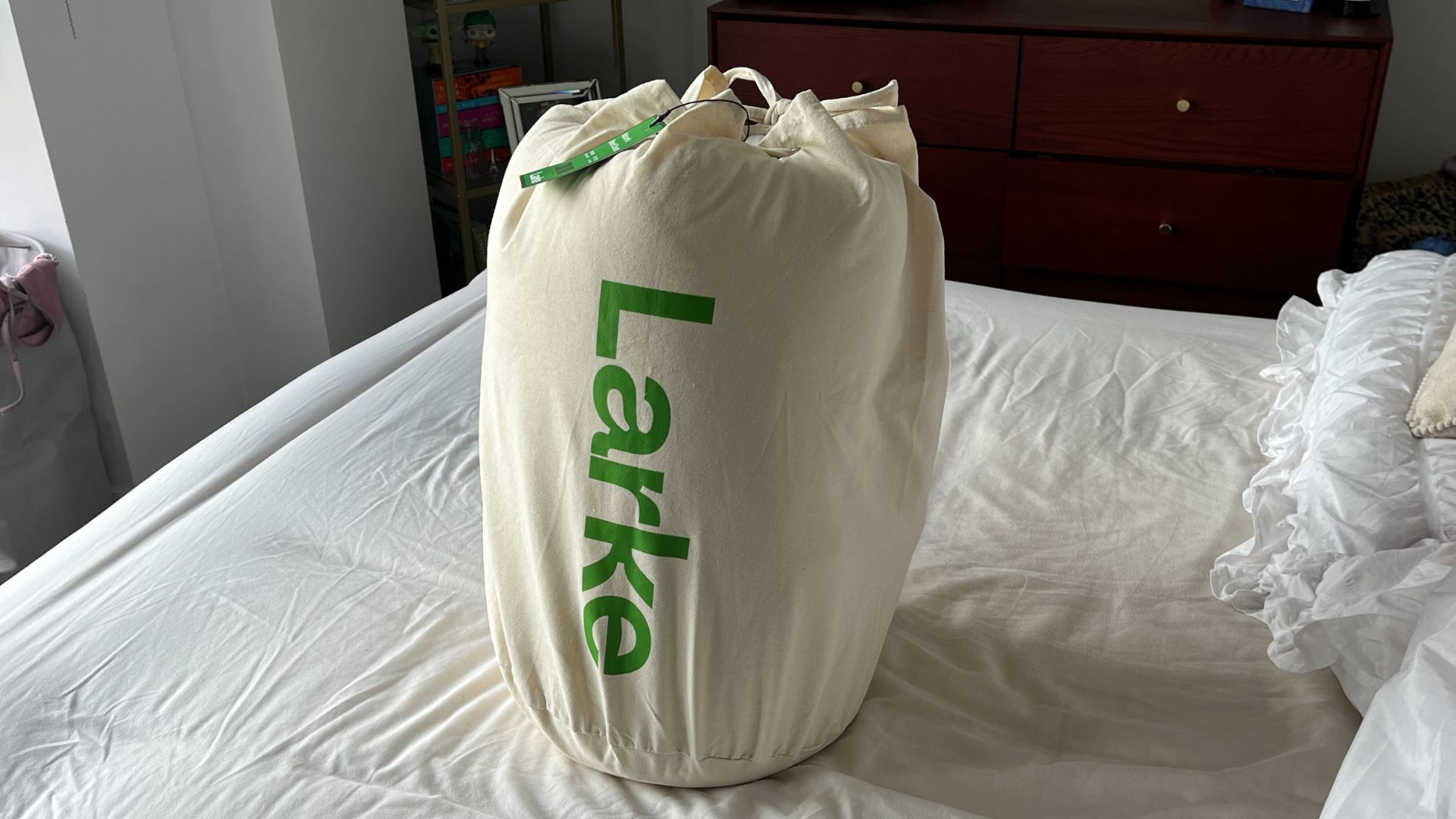 The Larke Nature's Blend Duvet being tested in Emily's room