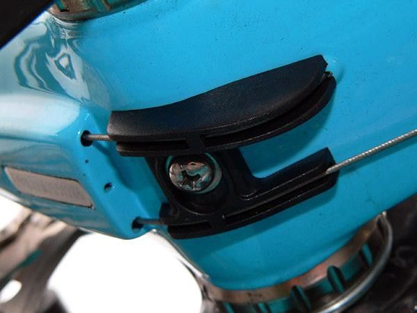 Astana's BMC SLC01 Pro Machines get new bottom bracket cable guides; a small detail for sure, but one that can have a dramatic impact on shifting performance.
