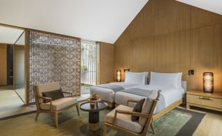 The modern suites at Amanyangyun have subtle Asian inflections
