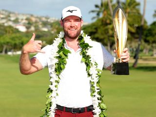 Grayson Murray with Sony Open trophy