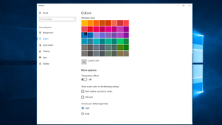 Screenshot of color settings
