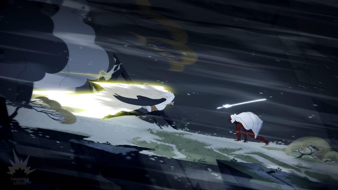 Art and screens from a cartoon like indie game