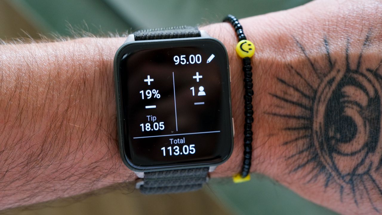 Garmin&rsquo;s Venu X1 showing the calculator feature