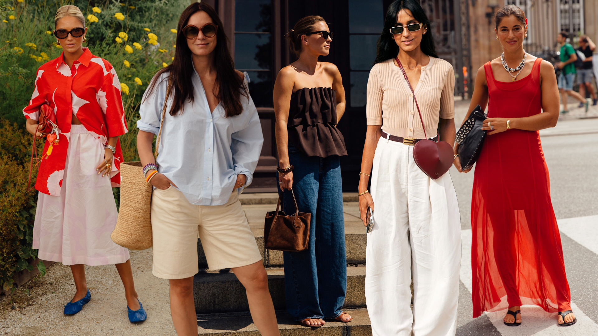 photo collage of copenhagen spring 2025 fashion week attendees