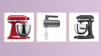 a collage image including three of the best KitchenAid mixer options for 2022