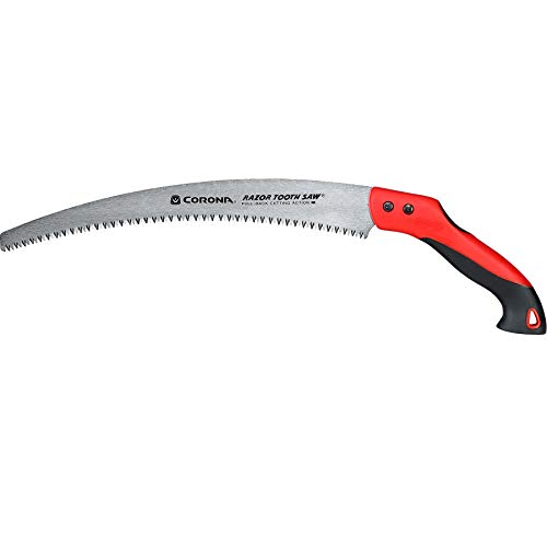 Corona Tools 14-Inch Razortooth Pruning Saw | Tree Saw Designed for Single-Hand Use | Curved Blade Hand Saw | Cuts Branches Up to 8" in Diameter | Rs 7395, Red/black