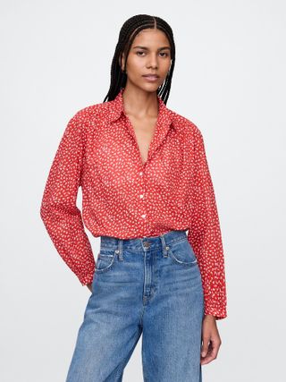 Gap, Relaxed Button-Front Shirt