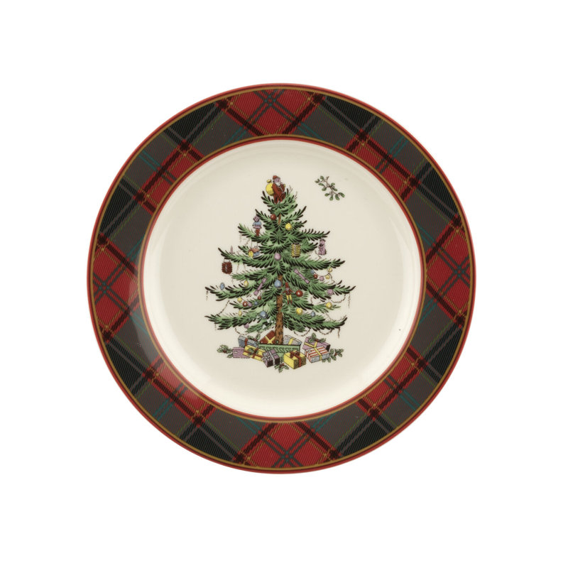 Spode Christmas Tree Tartan Salad Plate 7.75&quot; &amp;amp; Reviews | Wayfair