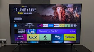 Amazon Omni Mini-LED TV with geyser on screen