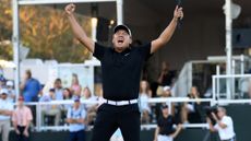 Kevin Yu celebrates his win in the PGA Tour's Sanderson Farms Championship