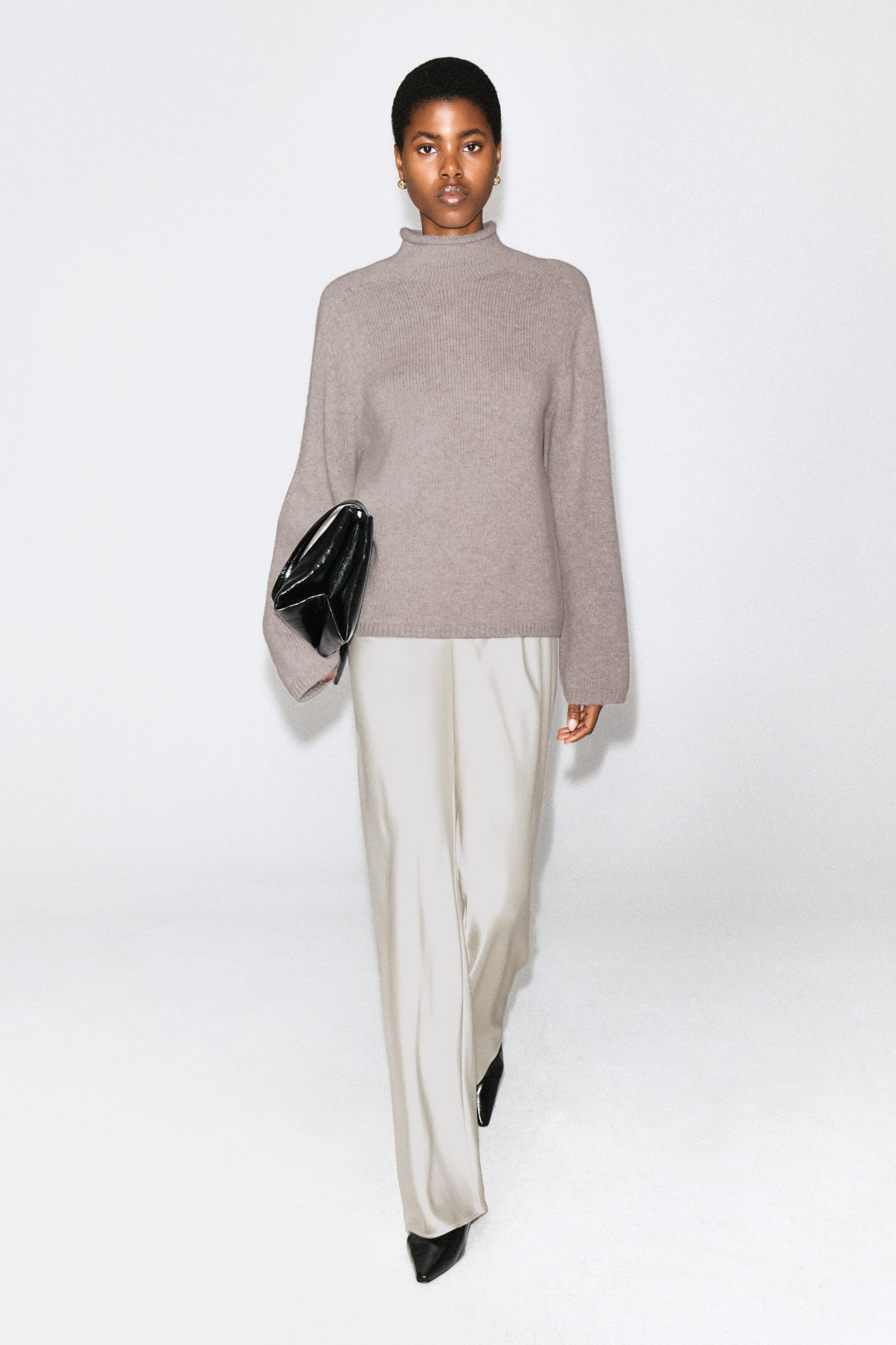 Satin Wide-Leg Trousers