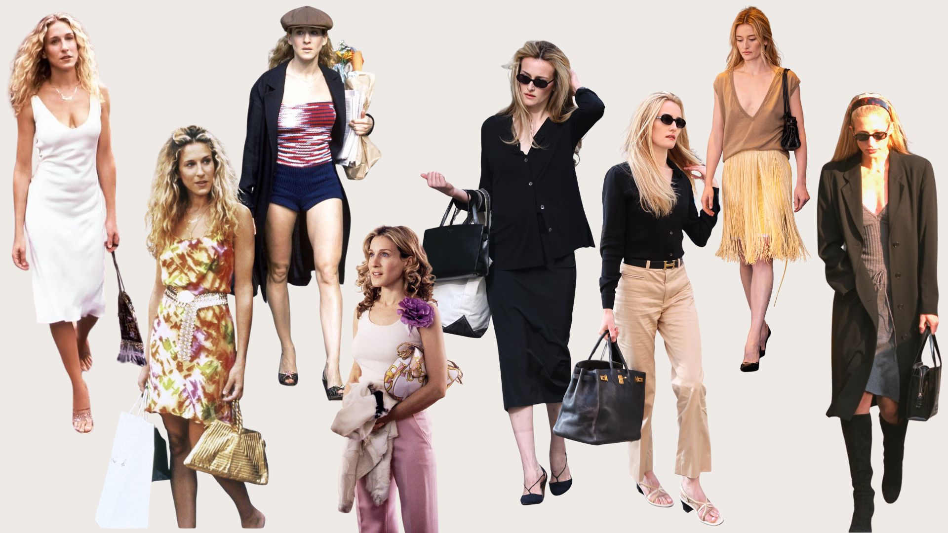 Carolyn Bessette Kennedy and Carrie Bradshaw (played by Sarah Jessica Parker) 