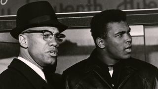 Black and white photo of Malcolm X and Muhammad Ali from Blood Brothers: Malcolm X & Muhammad Ali