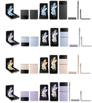 Image of renders of the Samsung Galaxy Z Flip 4