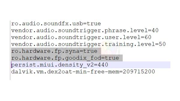 Code from Dipper's /vendor/build.prop