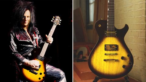 Steve Stevens plays his Signature Knaggs SSC-J guitar (left), the guitar in question