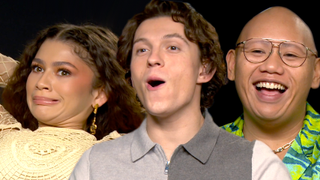 Tom Holland, Zendaya and Jacob Batalon in an interview with CinemaBlend.