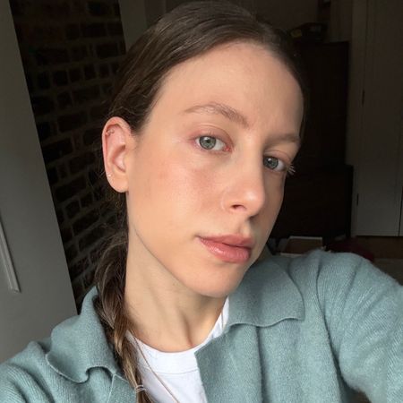 Jamie Schneider testing Olay's new Regenerist Micro-Sculpting Cream