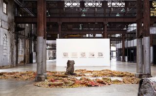 ceramics, drawings and woodcarvings, alongside Anatsui’s sculptures