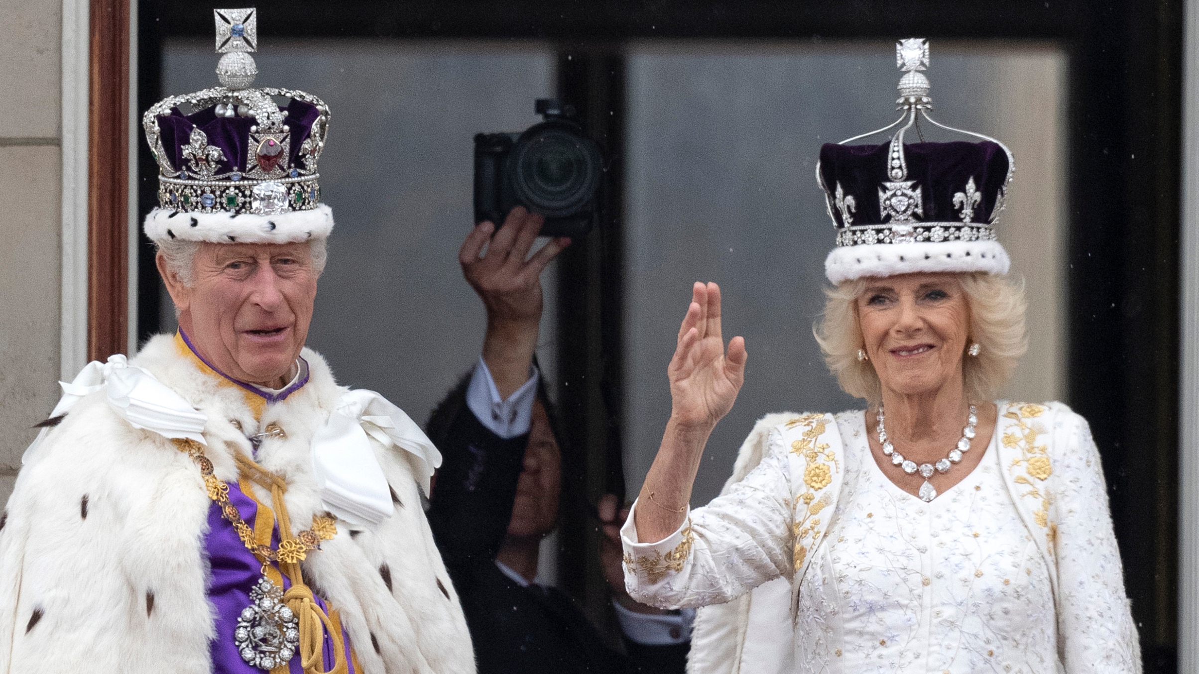 Getty Images photographer Chris Jackson photographs King Charles III and Queen Camilla on the Buckingham Palace balcony
