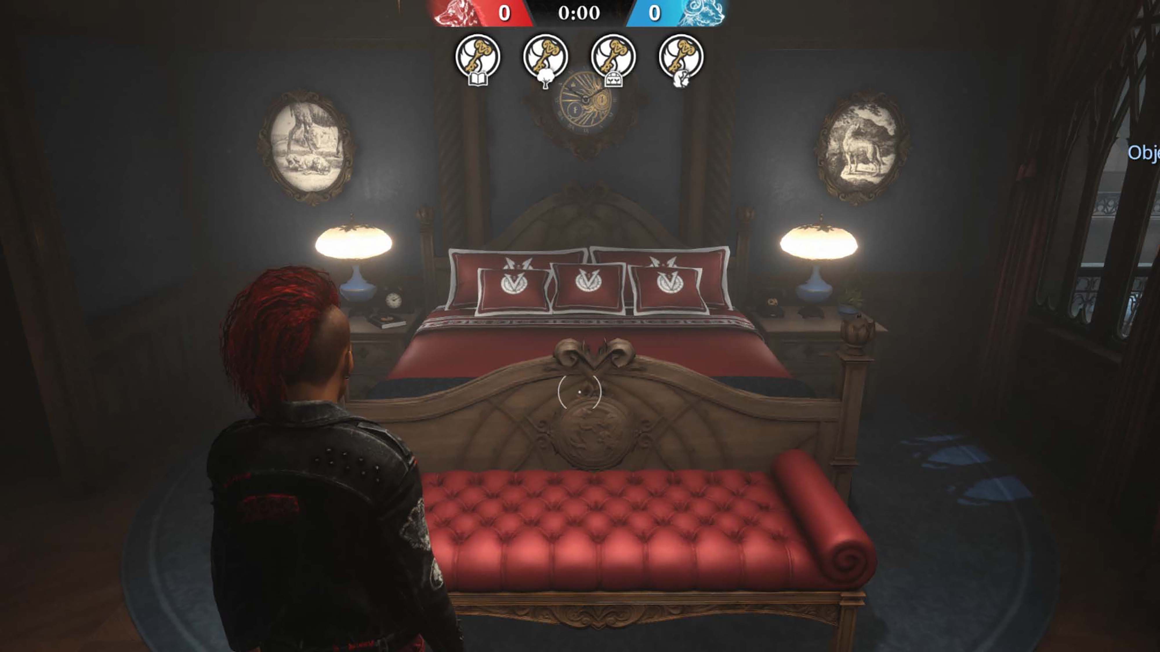 A screenshot from Killer Inn depicting a player standing in front of a bed.