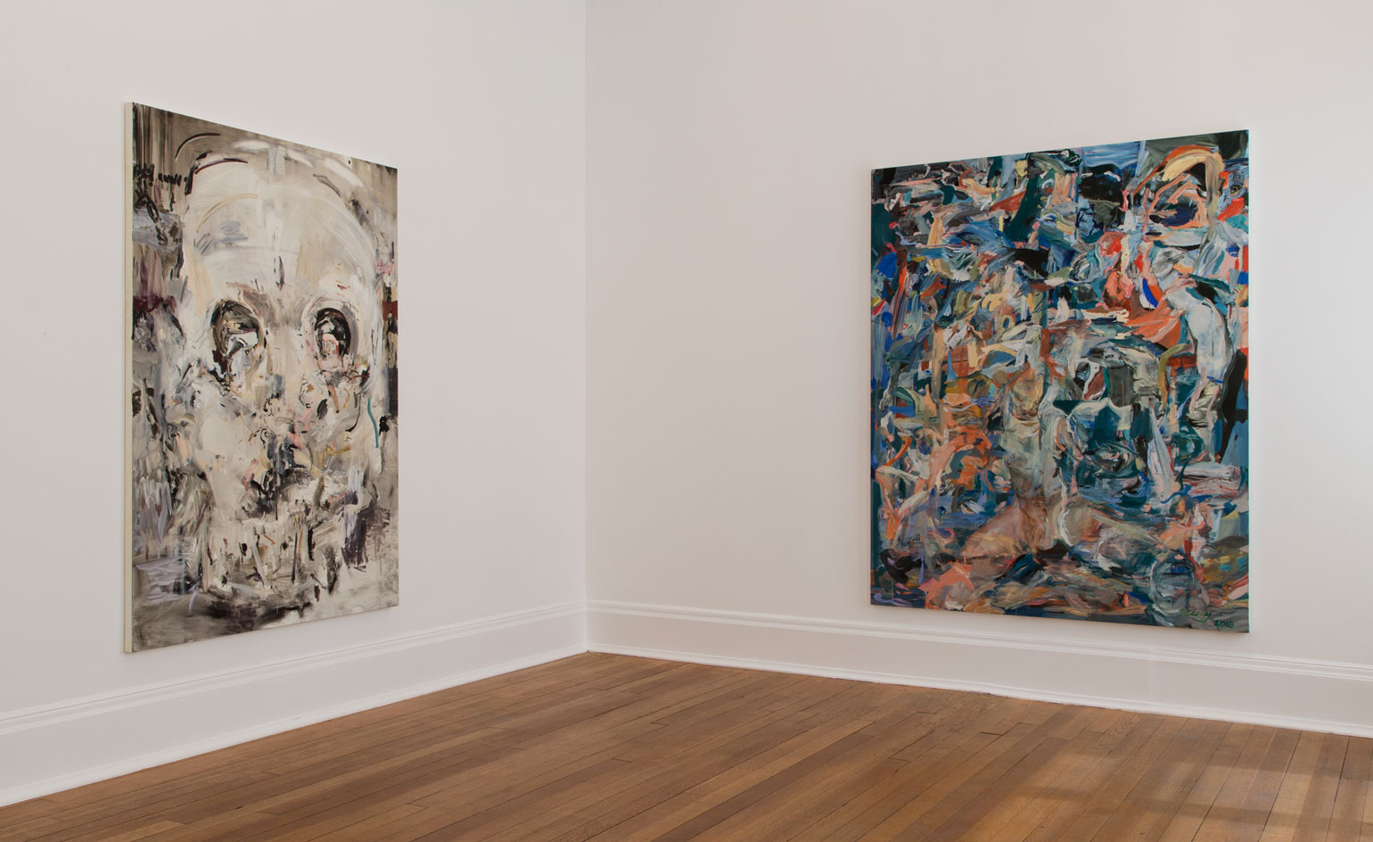 2 Different paintings on white wall