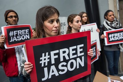 Supporters protest Iran's imprisonment of Washington Post journalist Jason Rezaian
