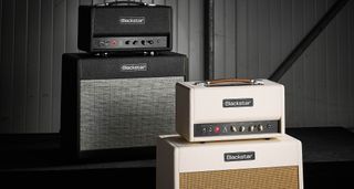 Blackstar's TV-10BH and TV-10AH heads and matching cabinets photographed in an industrial setting