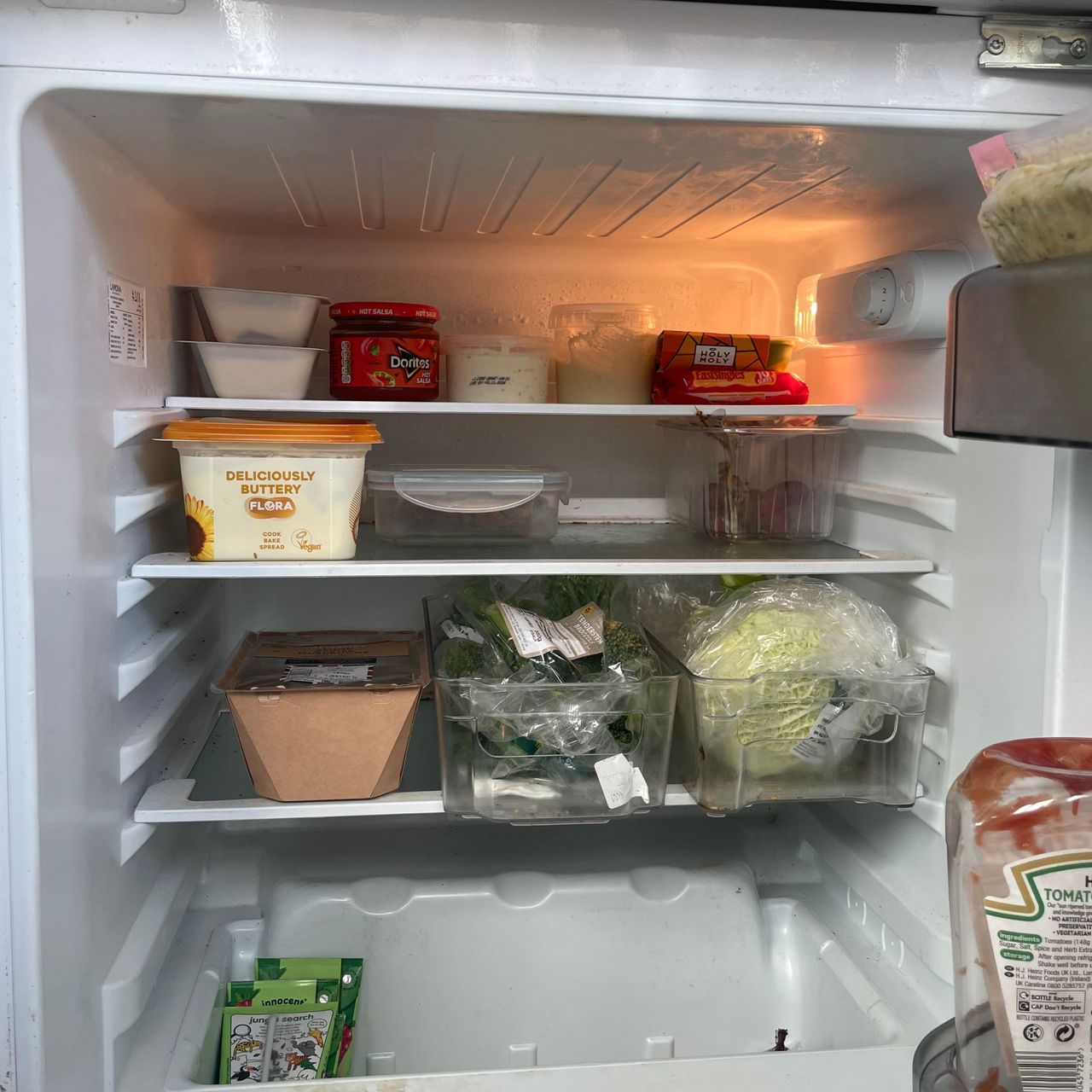 Fridge with food inside