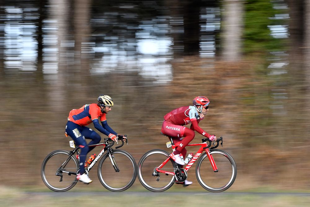 Tiago Machado and Manuele Boaro in the breakaway during stage 2 at Paris-Nice