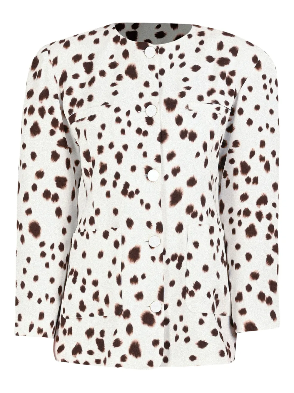 Rowen Rose Dalmatian-Pattern Button-Fastening Jacket | M