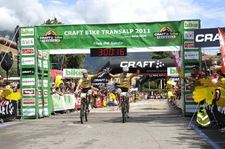 Urs Huber and Konny Looser (Team Stöckli) win the TransAlp