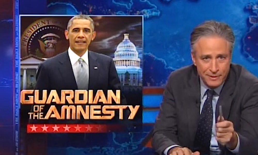 Jon Stewart has some fun with Obama&amp;#039;s imperial immigration reforms