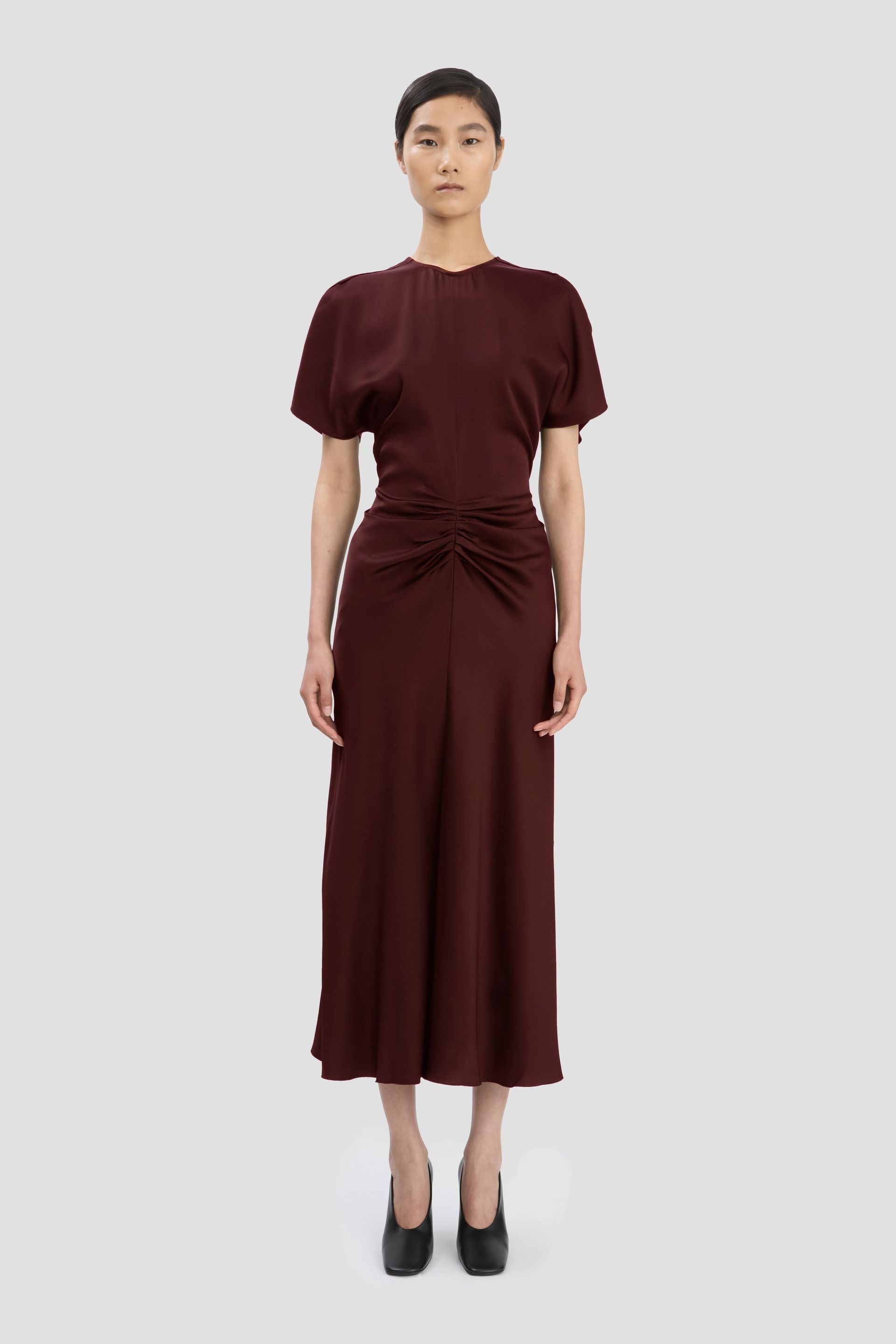 Bela Midi Dress in Merlot