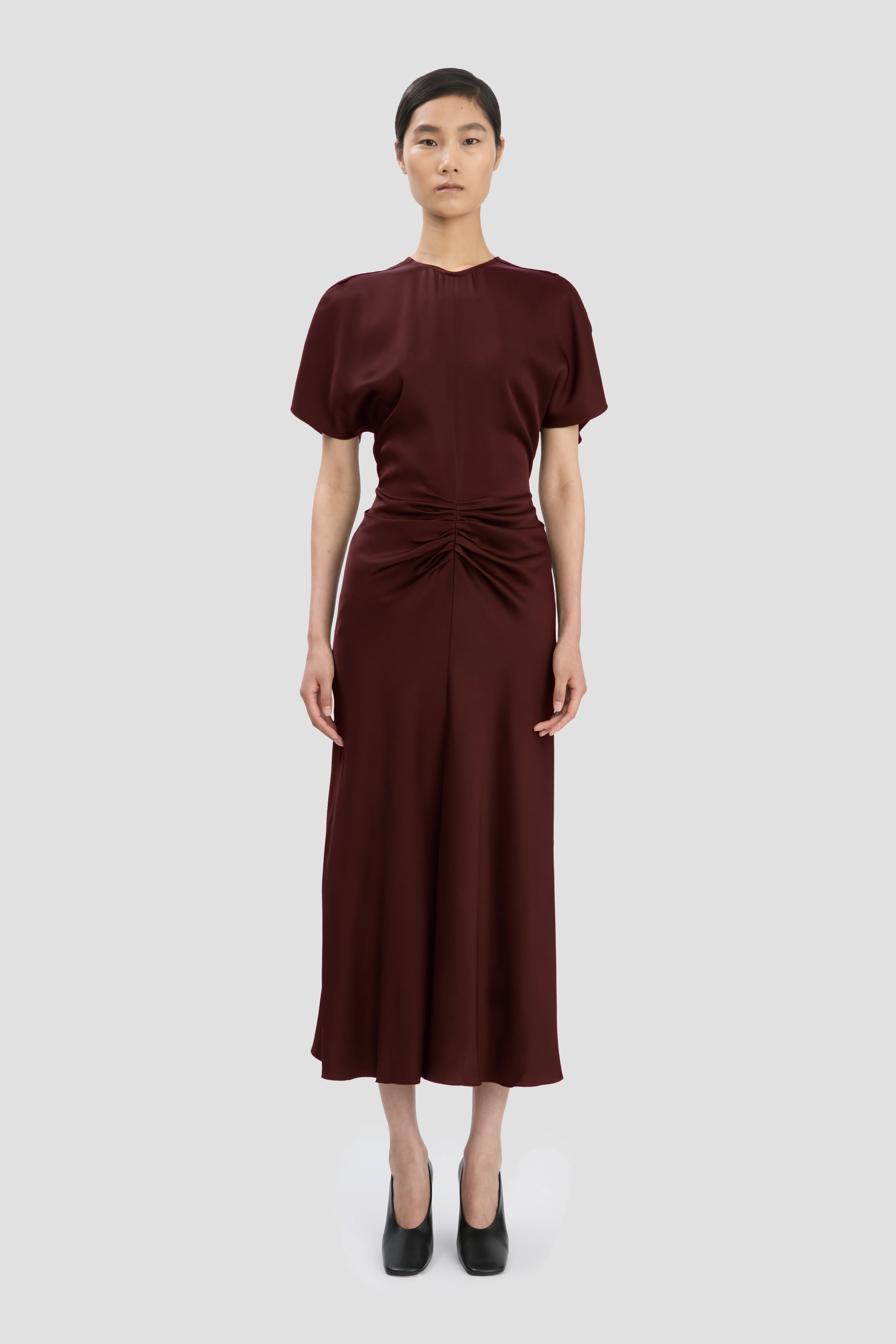 Bela Midi Dress in Merlot